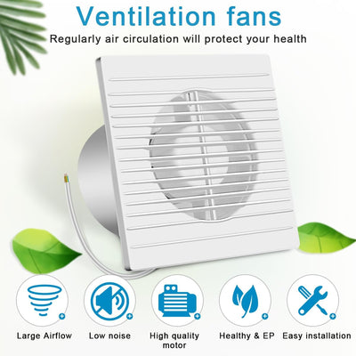 LeKaufen Badlüfter Ø 100 mm WC Lüfter mit Rückstauklappe, Abluftventilator Wandventilator Fenster Ve