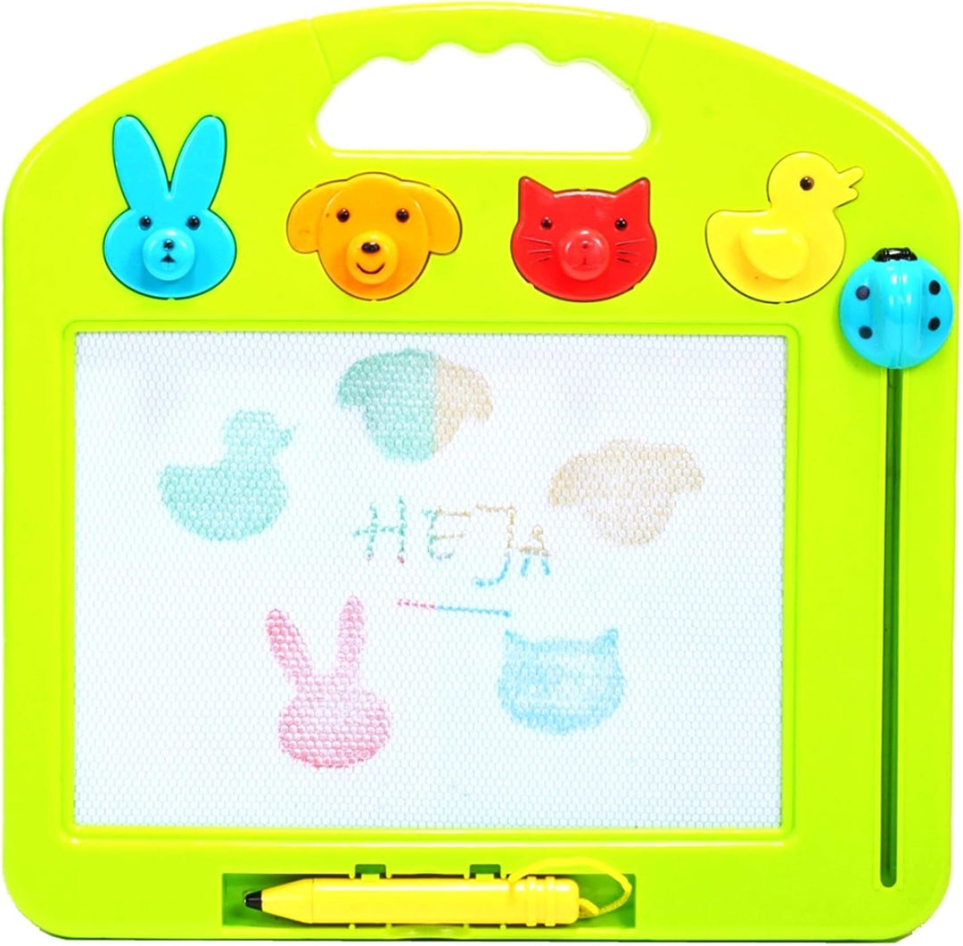 MalPlay Zaubertafel für Kinder | 31 x 31 cm | Bunte Schreibtafel Zeichentafel mit 4 Stempeln | Reise