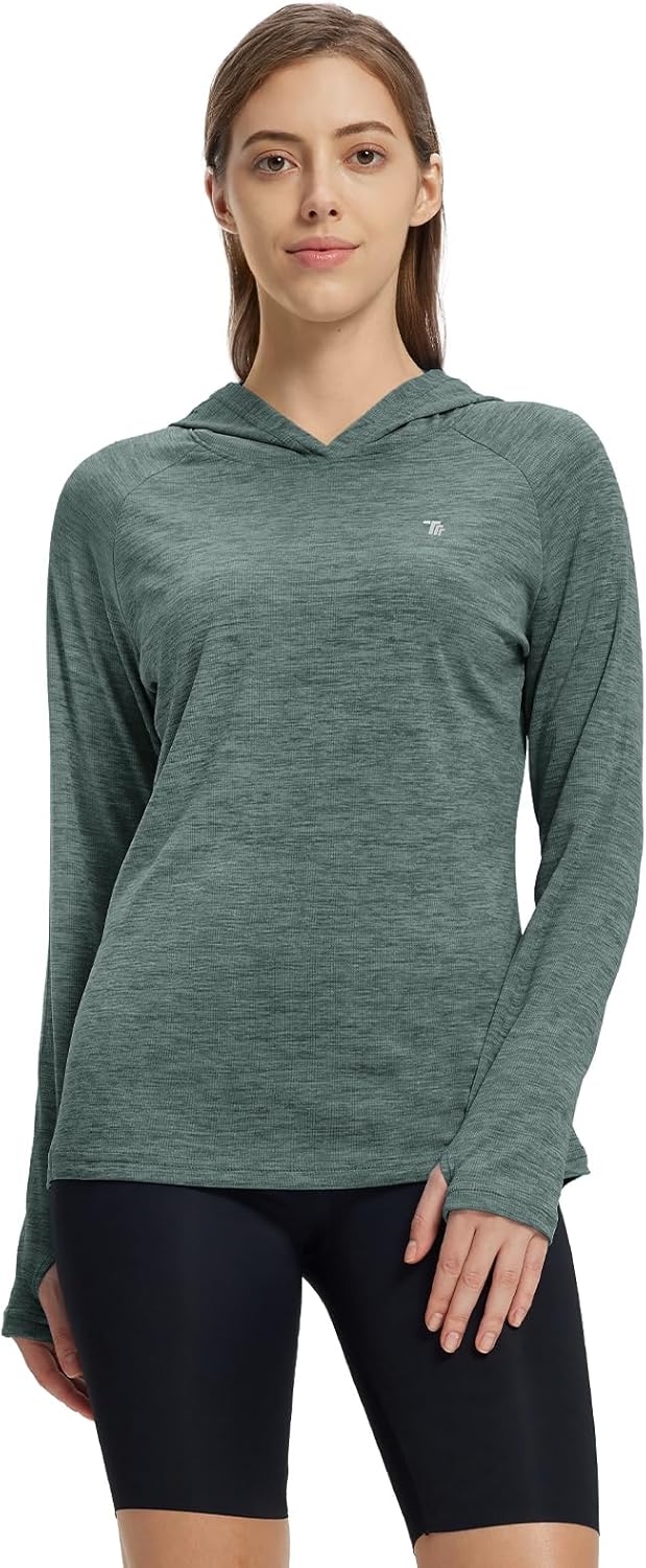 Damen Sport Shirt Langarm Laufshirt UPF 50+ UV Schutz Schnelltrocknend Pullover Sweatshirts Fitness