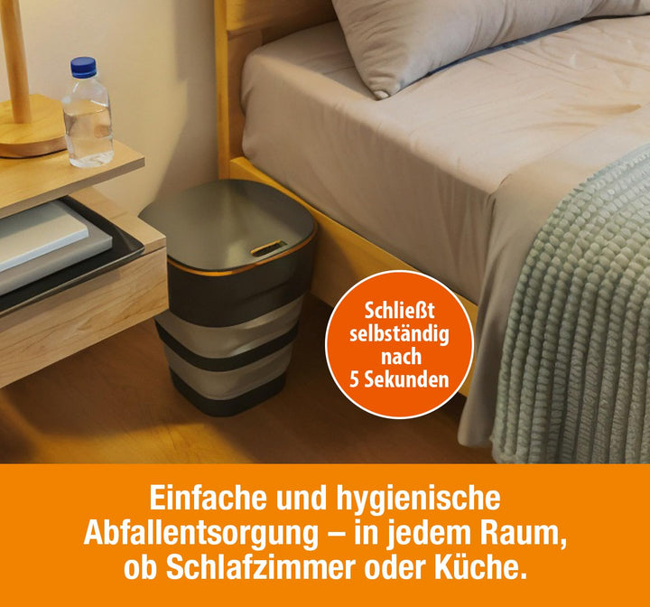 Faltbarer Mülleimer [MIT SENSOR] 8,5L – elektrischer Mülleimer – smart trash can – Bewegungssensor –