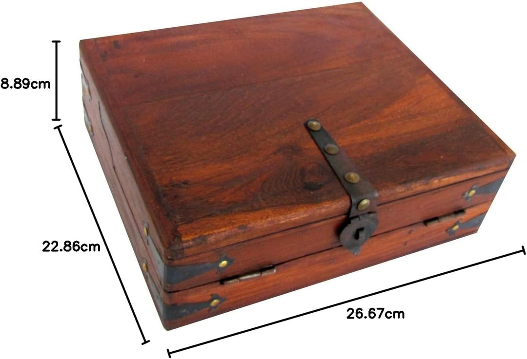 TG,LLC Treasure Gurus Holz-Schreibtisch, Antik, Tragbar, 26.8 cm x 22.9 cm x 8.9 cm