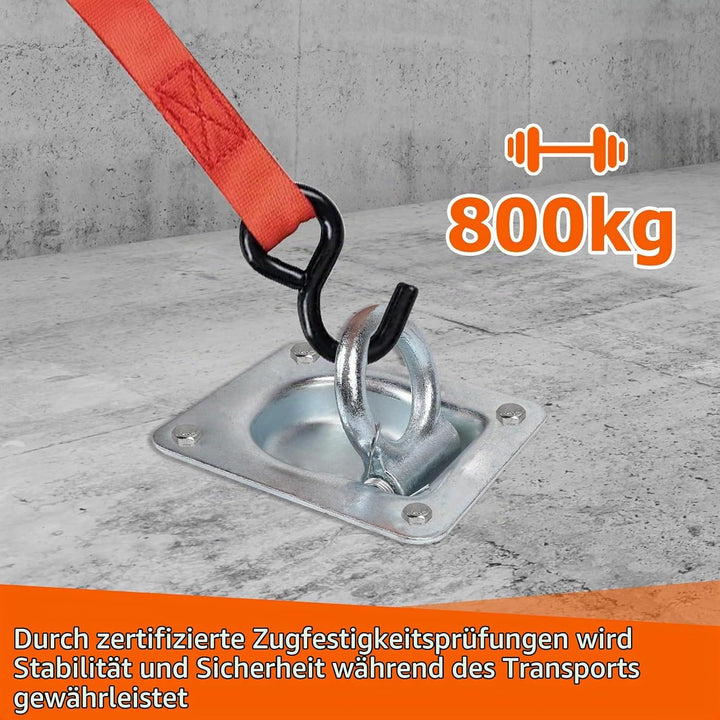6pcs Zurrösen für Anhänger mit Gegenplatte &amp; Schrauben, Zurrmulden Anhänger Ösen Verzinkte Verzurrös