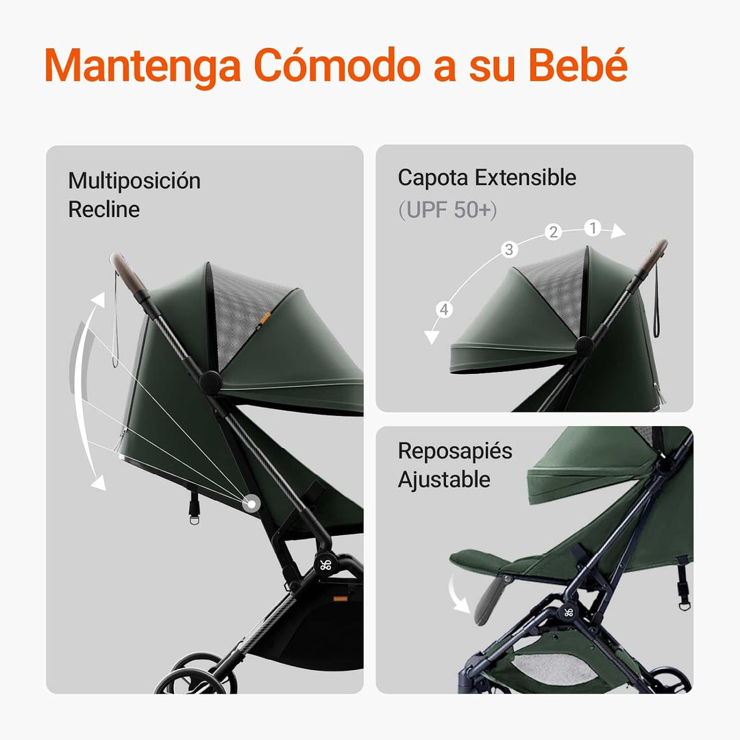 MAMAZING Baby Reise Buggy Kinderwagen für 6M-4 Jahre bis 15 kg,Handgepäck Geeignet Klein zusammenkla
