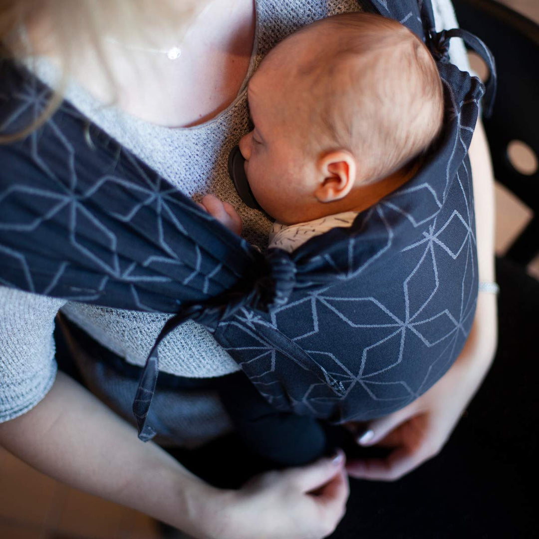 Hoppediz Babytrage Primeo, für Neugeborene ab Geburt, Bauchtrage, Rückentrage, 100% Bio-Baumwolle, M