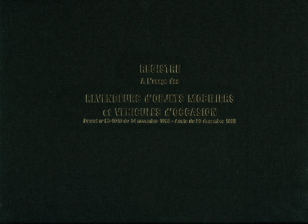 Lebon et Vernay Register für Werkstatt, 100 Seiten, Format 25 x 32 cm, Italienisch, Schwarz