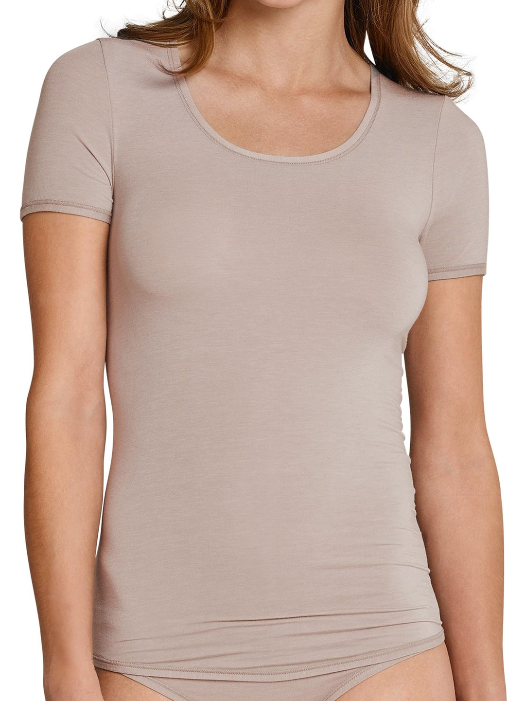 Schiesser Damen Shirt T-Shirt Unterhemd 1/2 Arm Personal Fit - 155413 S Braun_155413, S Braun_155413