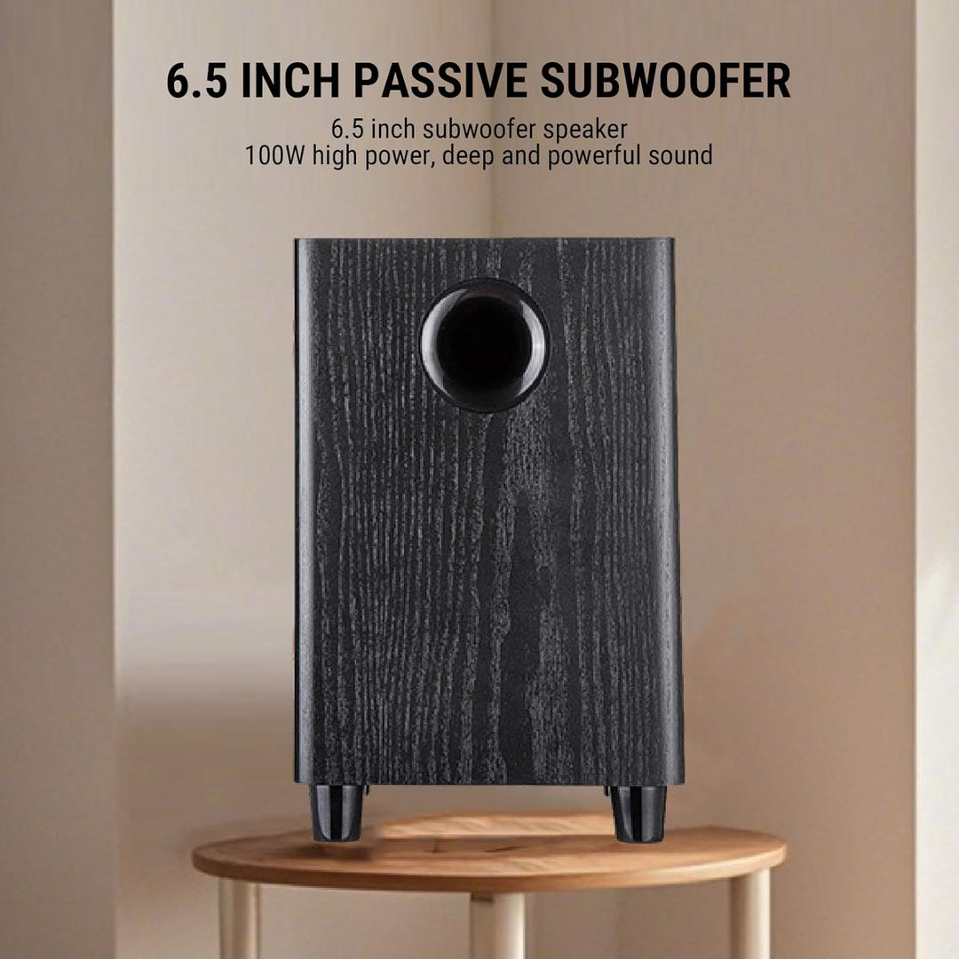 VBESTLIFE 6,5-Zoll-Passiv-Subwoofer, 100-W-Hochleistungs-MDF-Lautsprecher für Tiefe Bässe, mit Boden