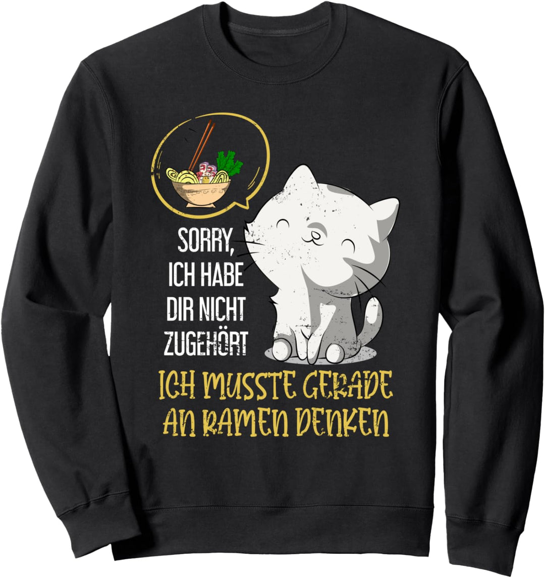 Asiatische Ramen Nudeln Kawaii Katze Anime Lustiges Ramen Sweatshirt