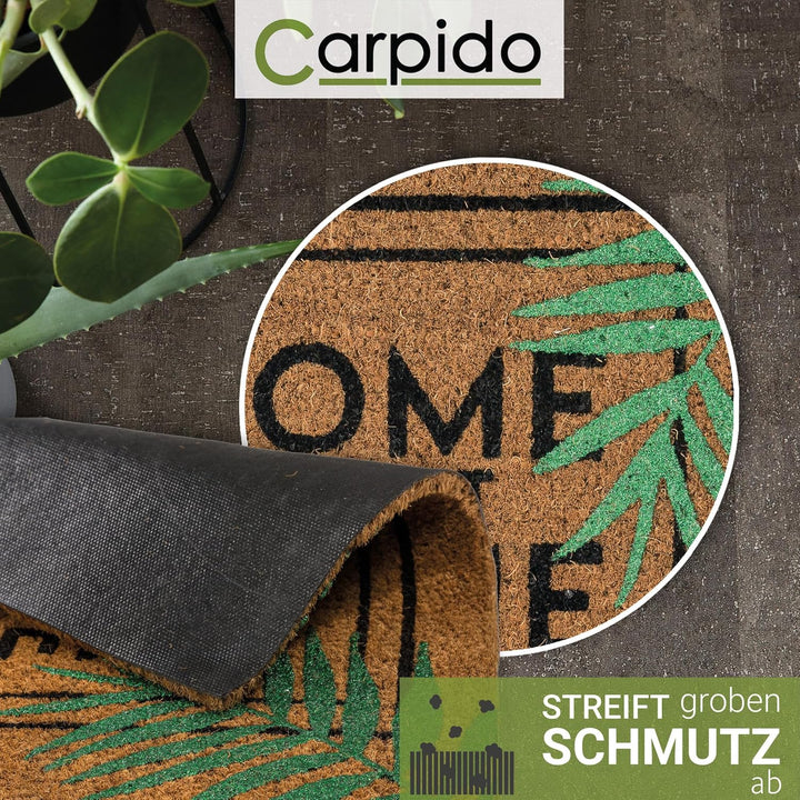 Fussmatte Kokos HSH Palmen – Türmatte 40x60 cm 2er Set – antibakterielle Eingangsmatte – Kokosmatte