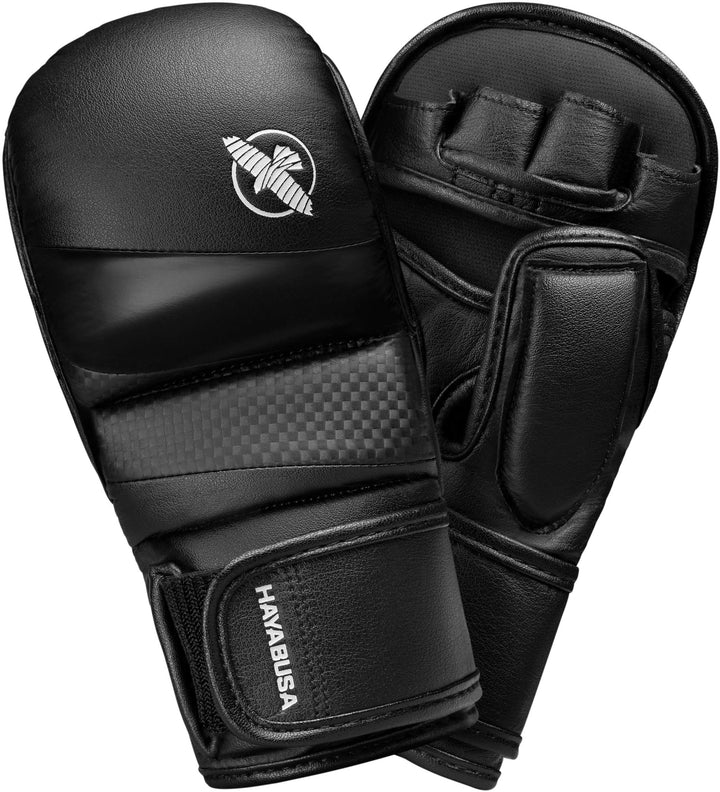 Hayabusa T3 7oz MMA Hybridhandschuhe. Ideal für Kampf M Schwarz, M Schwarz