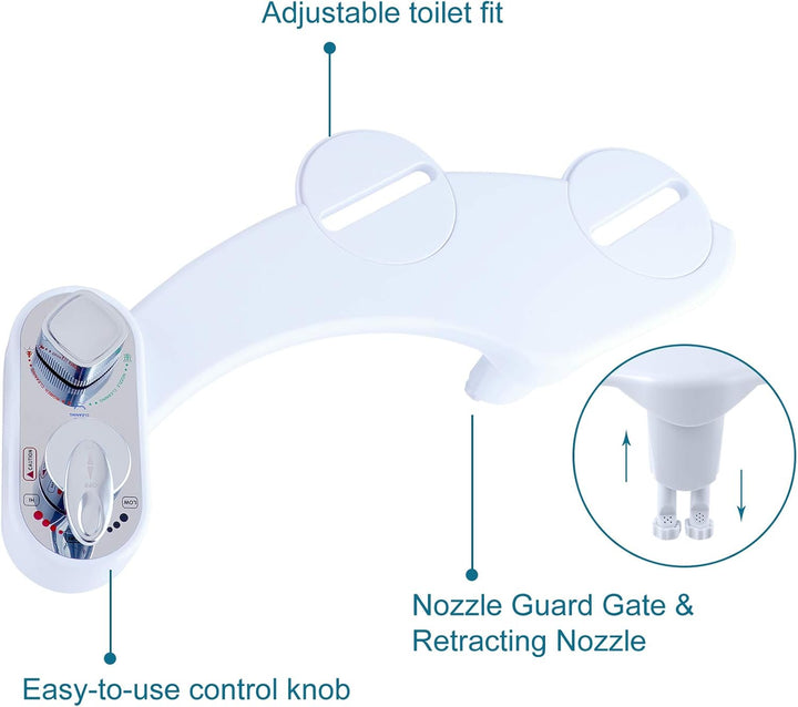 Hibbent WC Bidet, Cold/Heiss Water Bidet Dusch-WC (ohne Strom),Intimreinigung mit Selbstreinigende D