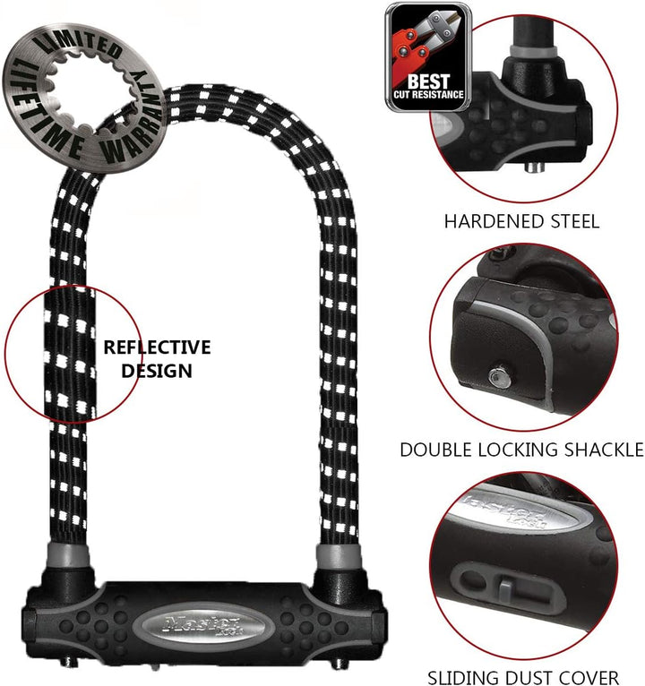 MASTER LOCK Bügelschloss [Schlüsselschloss] [mit Halterung] [Zertifiziertes Fahrrad Schloss - Secure