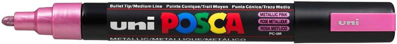POSCA uni-ball 182520 - POSCA Marker mit mittelfeiner Rundspitze, 8er Set, Metallic Metallfarben 8 S