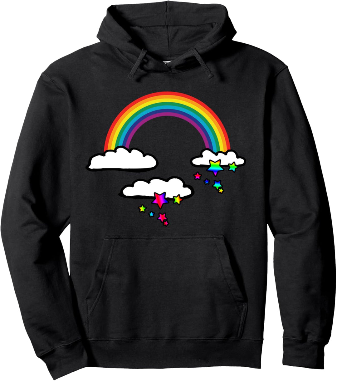 Regenbogensterne Wolken mystisches Fantasy-Design Pullover Hoodie