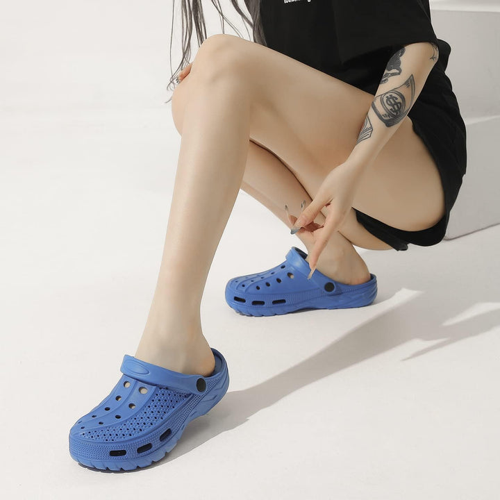 Unisex Clogs Pantoletten Sommer Hausschuhe Strand Sandalen Gartenschuhe mit Fussbett aus Weichem 36/