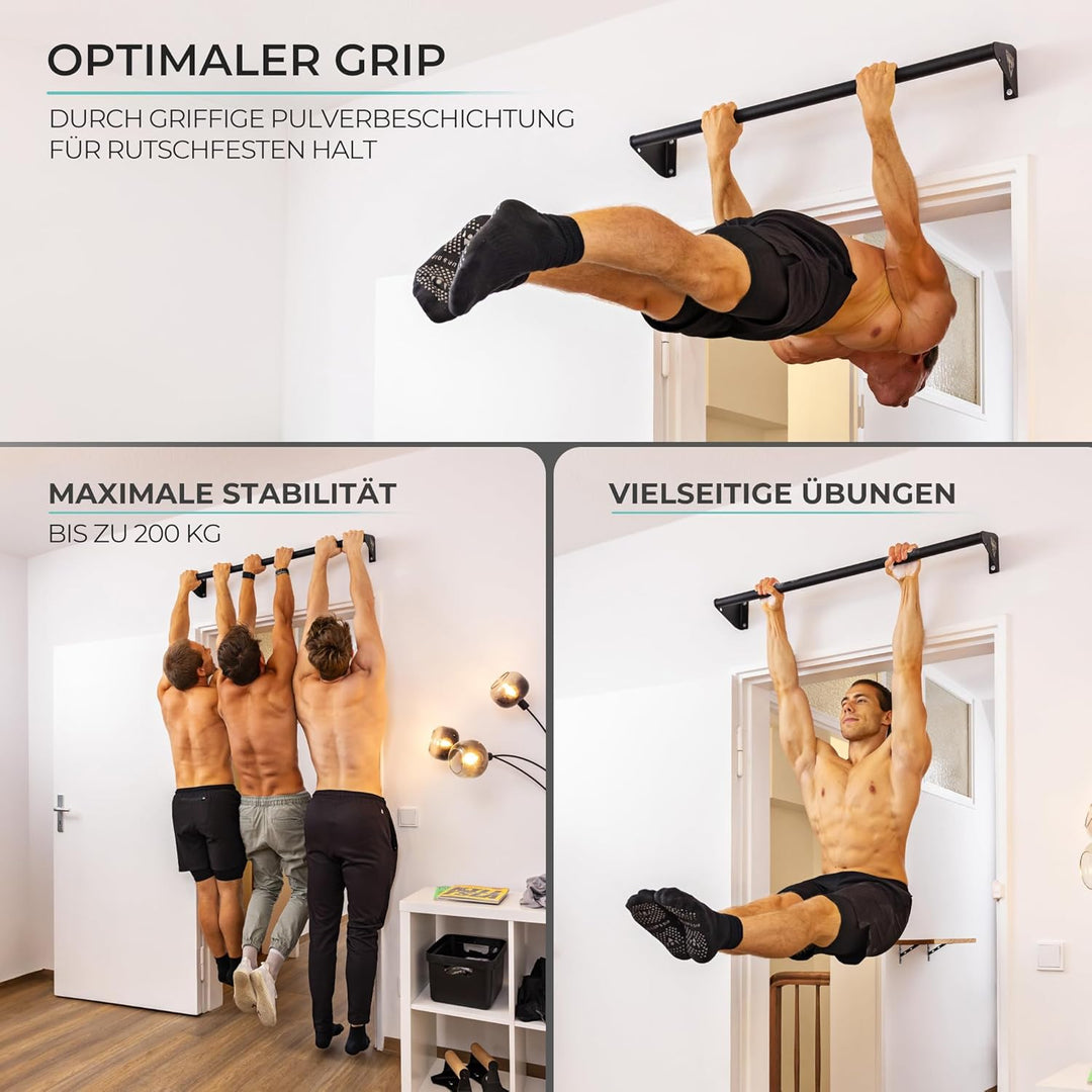 PULLUP & DIP Klimmzugstange zur Wandmontage über Türrahmen – Stabile Reckstange für Home Gym – Ideal