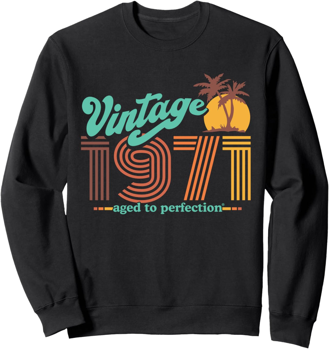 Retro Vintage 50th Birthday Top 1971 Aged To Perfection Sweatshirt