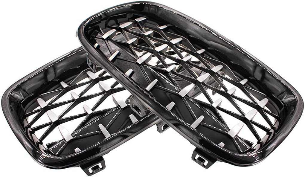 HZTWFC Schwarz Silber Auto Frontgrill Stossstangengrill Diamant Nieren Racing Grills Für BMW 3er F30