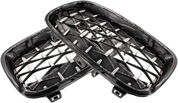 HZTWFC Schwarz Silber Auto Frontgrill Stossstangengrill Diamant Nieren Racing Grills Für BMW 3er F30