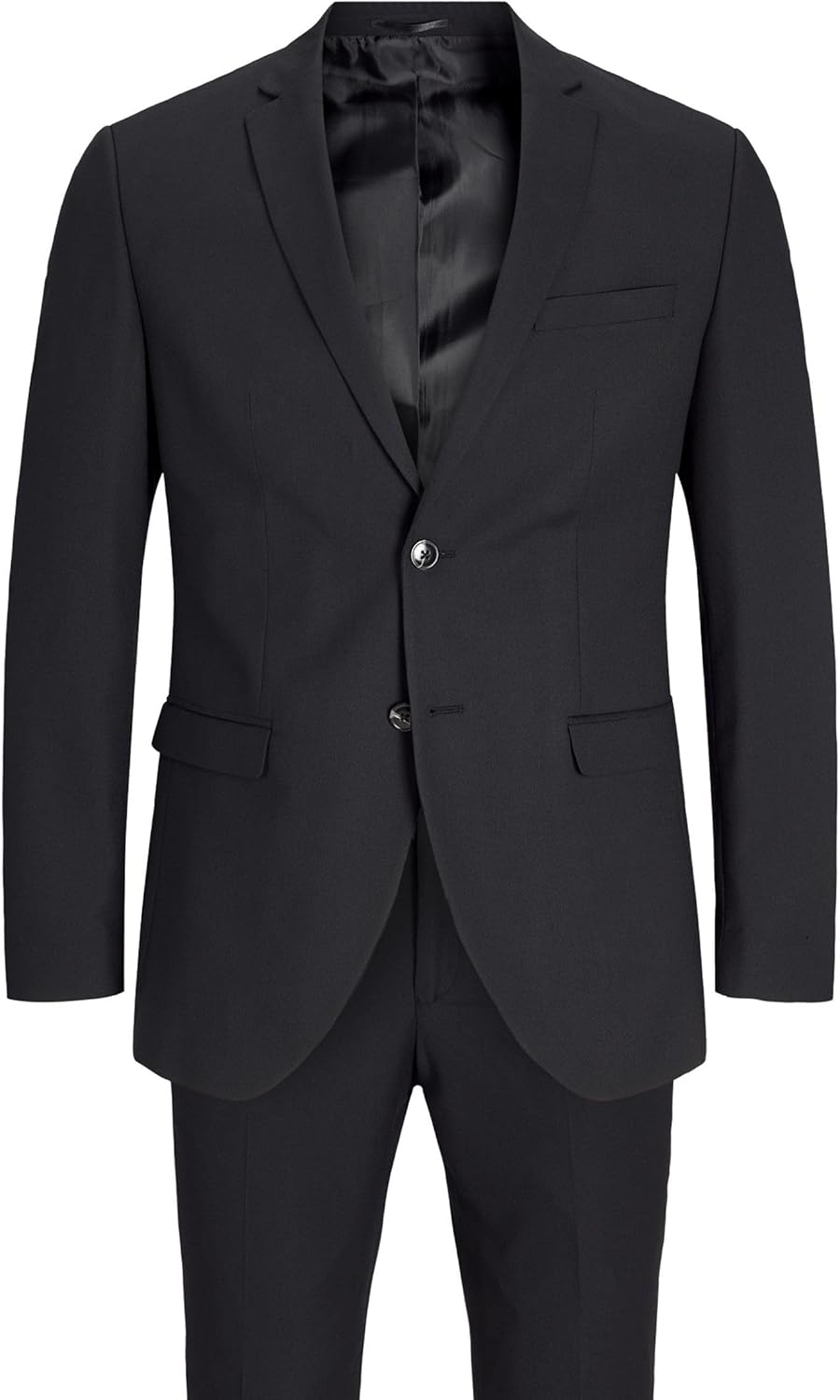 JACK & JONES Male Einreihiger Blazer und Hose JPRSOLARIS Slim Fit Anzug 46 Schwarz, 46 Schwarz