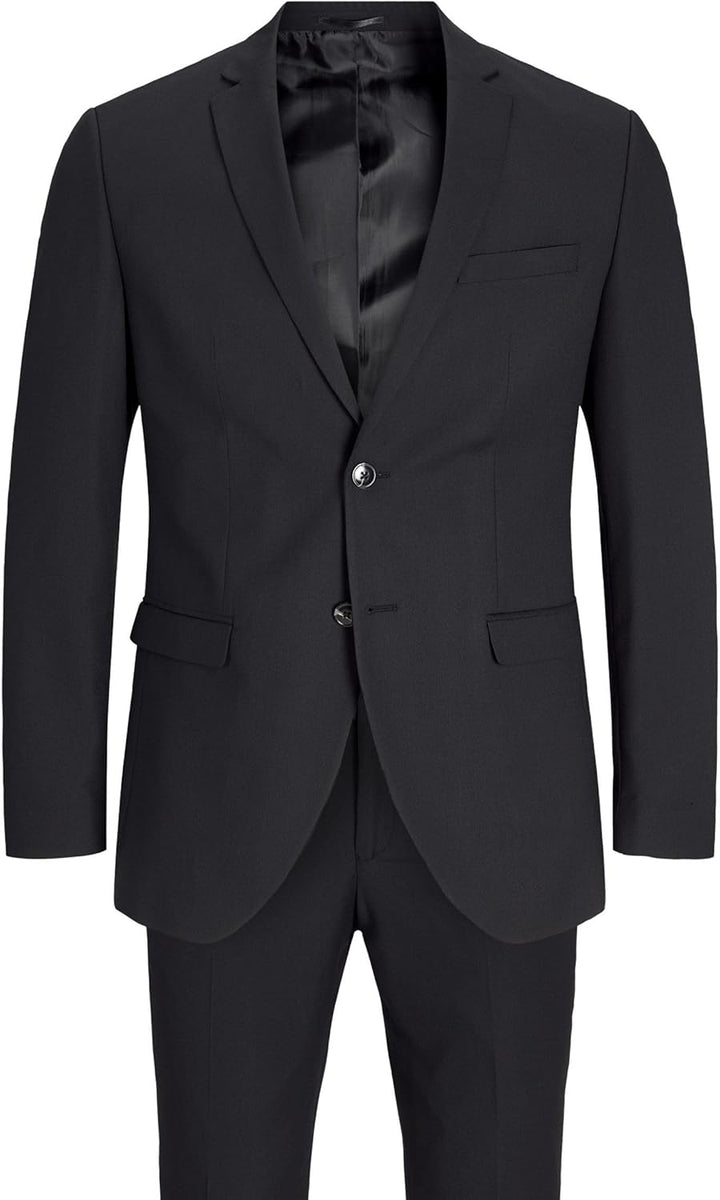 JACK & JONES Male Einreihiger Blazer und Hose JPRSOLARIS Slim Fit Anzug 46 Schwarz, 46 Schwarz