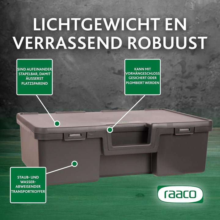 raaco Transportboxen Solid 3, Werkzeugträger 37 x 57 x 17 cm, Stapelbarer Werkzeugkasten mit Tragegr