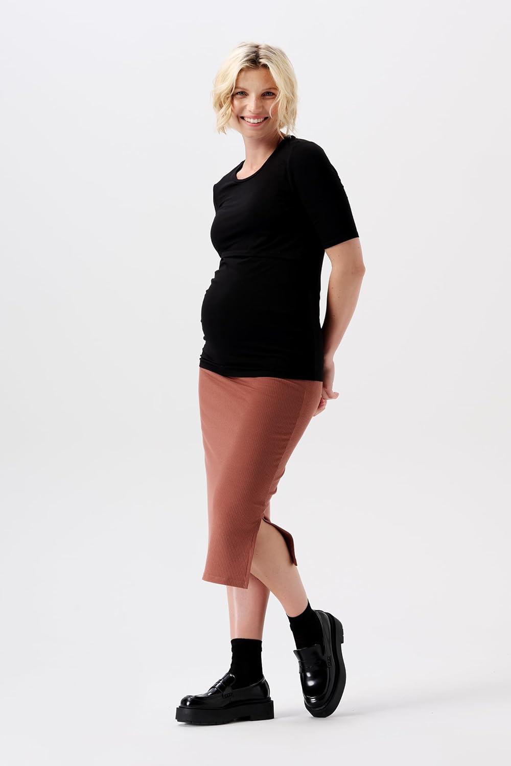 Noppies Damen Vija Rib Skirt OTB Rock S Sienna - N150, S Sienna - N150