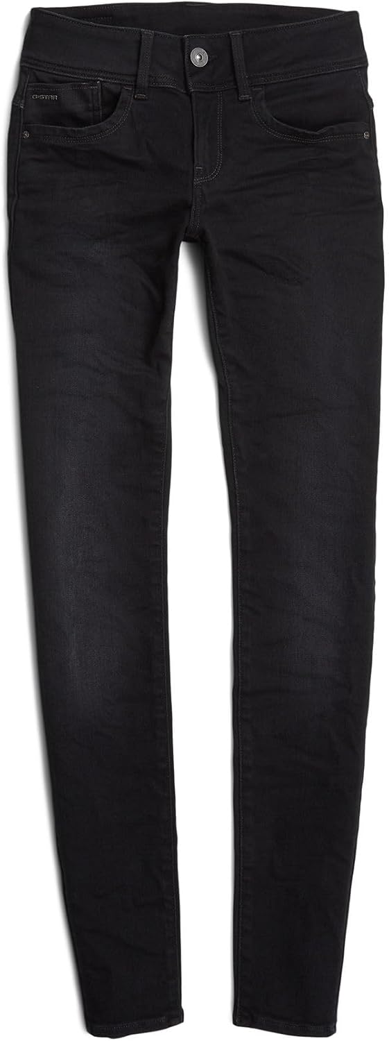G-STAR Damen Lynn Mid Waist Skinny Jeans 23W Schwarz (Dusty Grey D06746-b472-a799), 23W Schwarz (Dus