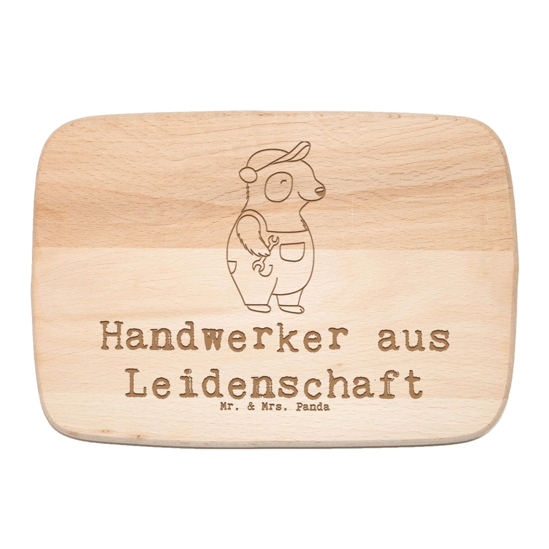 Mr. & Mrs. Panda Frühstücksbrett Handwerker Leidenschaft - Geschenk, Schneidebrett Holz, Werkstatt,