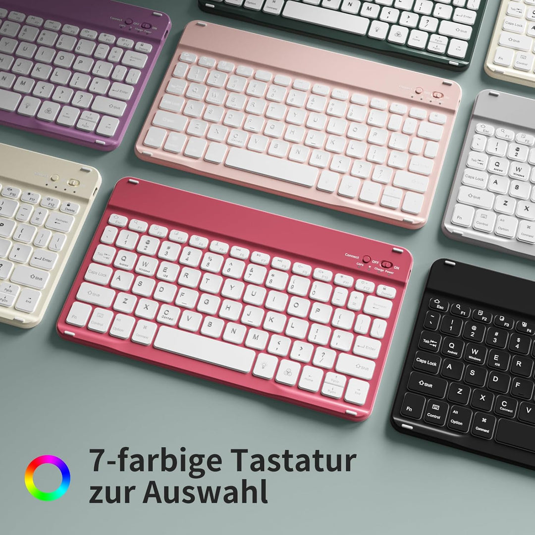 Hülle mit Tastatur für iPad A16 11/10 Generation (2025/2022, 11/10.9 Zoll) mit Stifthalter, Magnetis