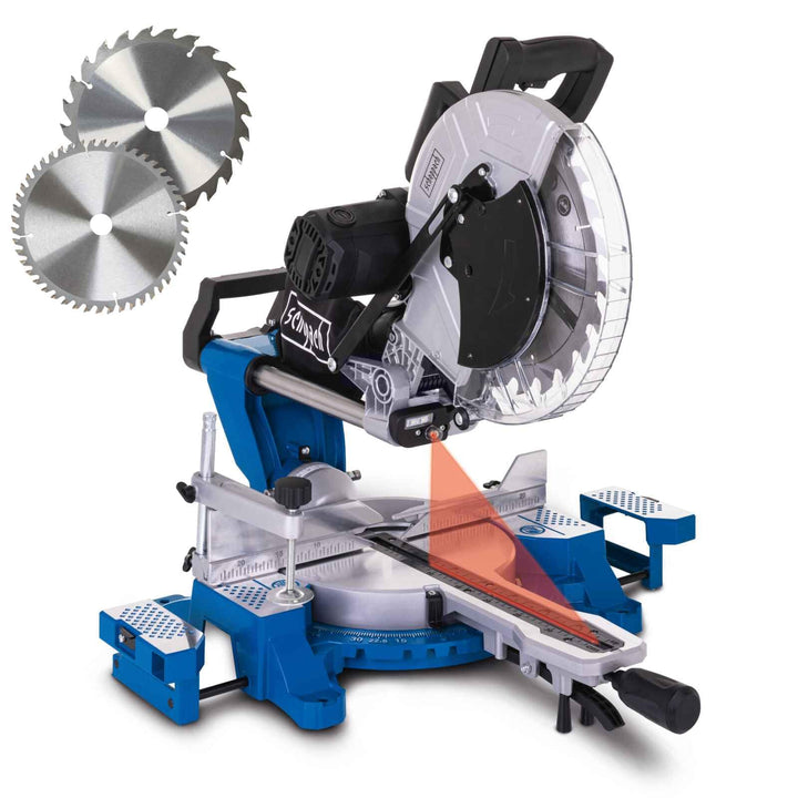Scheppach Kappsäge HM140L | 105mm Schnitthöhe | 330mm Schnittbreite | Laser & LED | 2000W | 2xSägebl