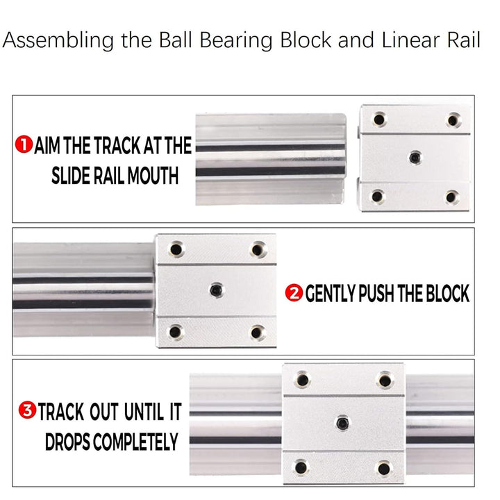 Coavoo 2 Stück SBR12LUU 12mm Linear Kugellager Slide Block Öffnen Schiebeblock Lagerblöcke für SBR12