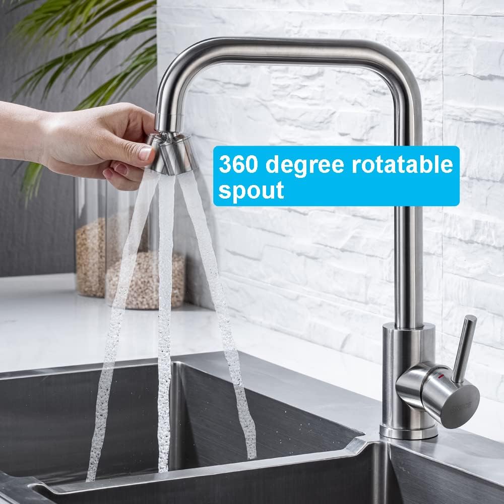 ONECE Küchenarmatur mit 2 Strahlarten, Hochdruck Wasserhahn Küche Spültischarmatur aus Edelstahl geb