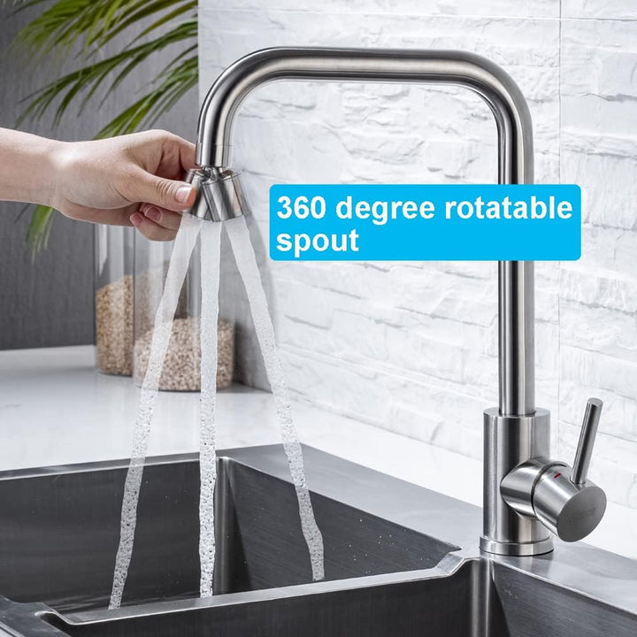 ONECE Küchenarmatur mit 2 Strahlarten, Hochdruck Wasserhahn Küche Spültischarmatur aus Edelstahl geb