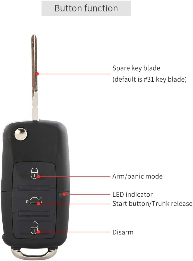Oberseite Qualität Smart Schlüssel Pke Auto Alarm System mit Fernbedienung Motor Start Starter Druck