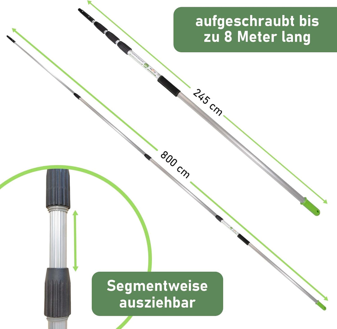 Axis Line | Profi Teleskopstange 8 Meter | 5 Stangen wählbar 8/10 / 12/14 / 16 Meter | Profi Edition
