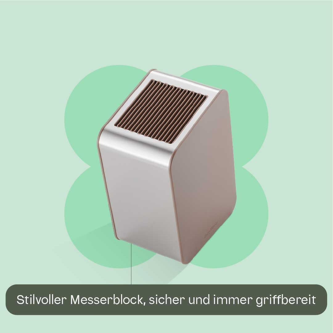 BergHOFF Home Messerblock mit Messer - 6-teilig Messerset mit Block - Küchenmesserset - Küchenmesser