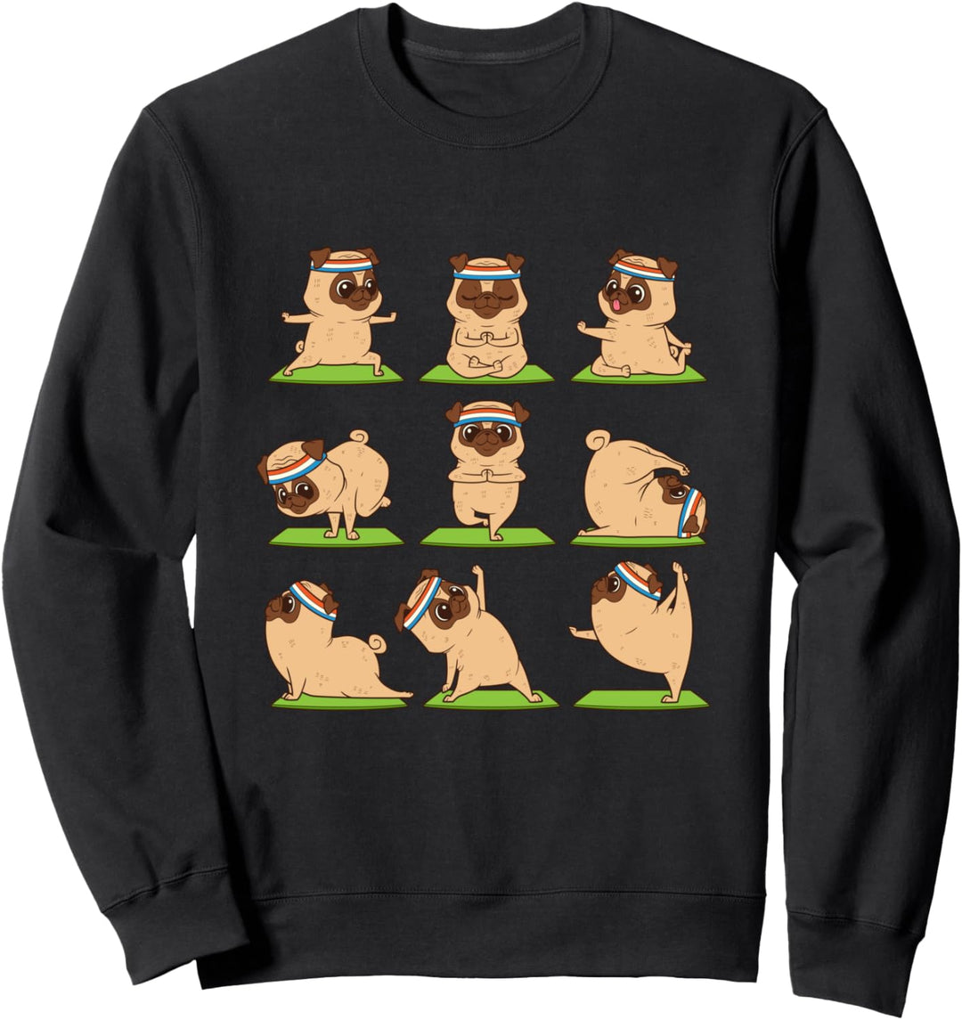 Mops Yoga Position Workout Mops Hund Geschenk Sweatshirt