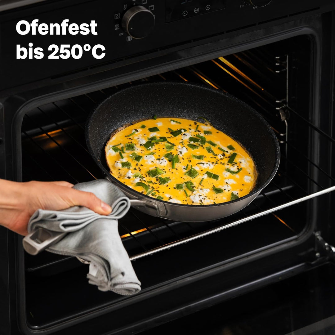 SILBERTHAL Bratpfanne Induktion 20 cm - Beschichtete Pfanne - Edelstahl - Für alle Herdarten und Ofe