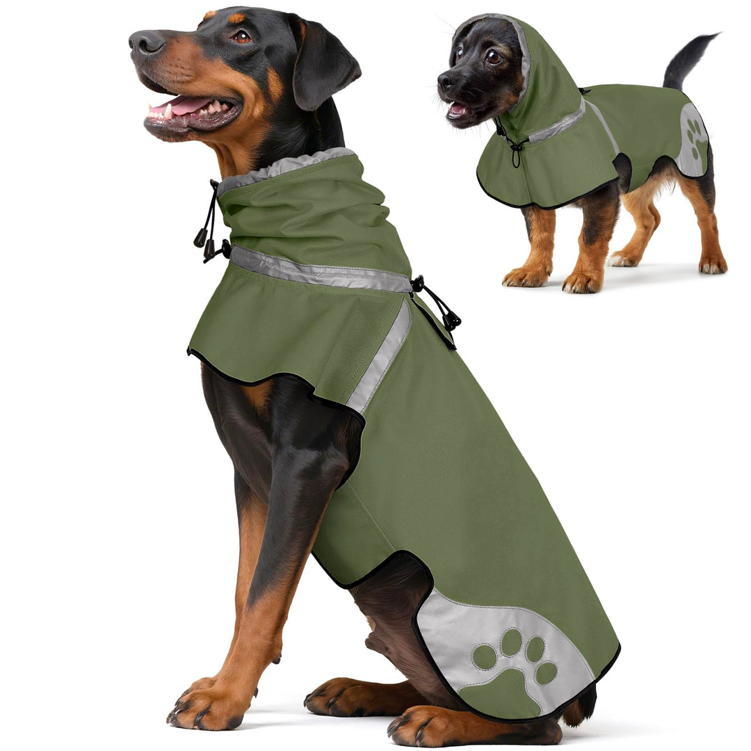 Hunderegenmantel wasserdicht Winddicht, Regenjacke mit Reflektor - Regenmantel für Dackel, wasserdic