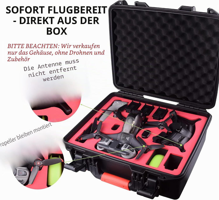 FPVtosky Professionelle Koffer für DJI FPV, Wasserdichte harte Tragetasche für DJI FPV Fly More Comb