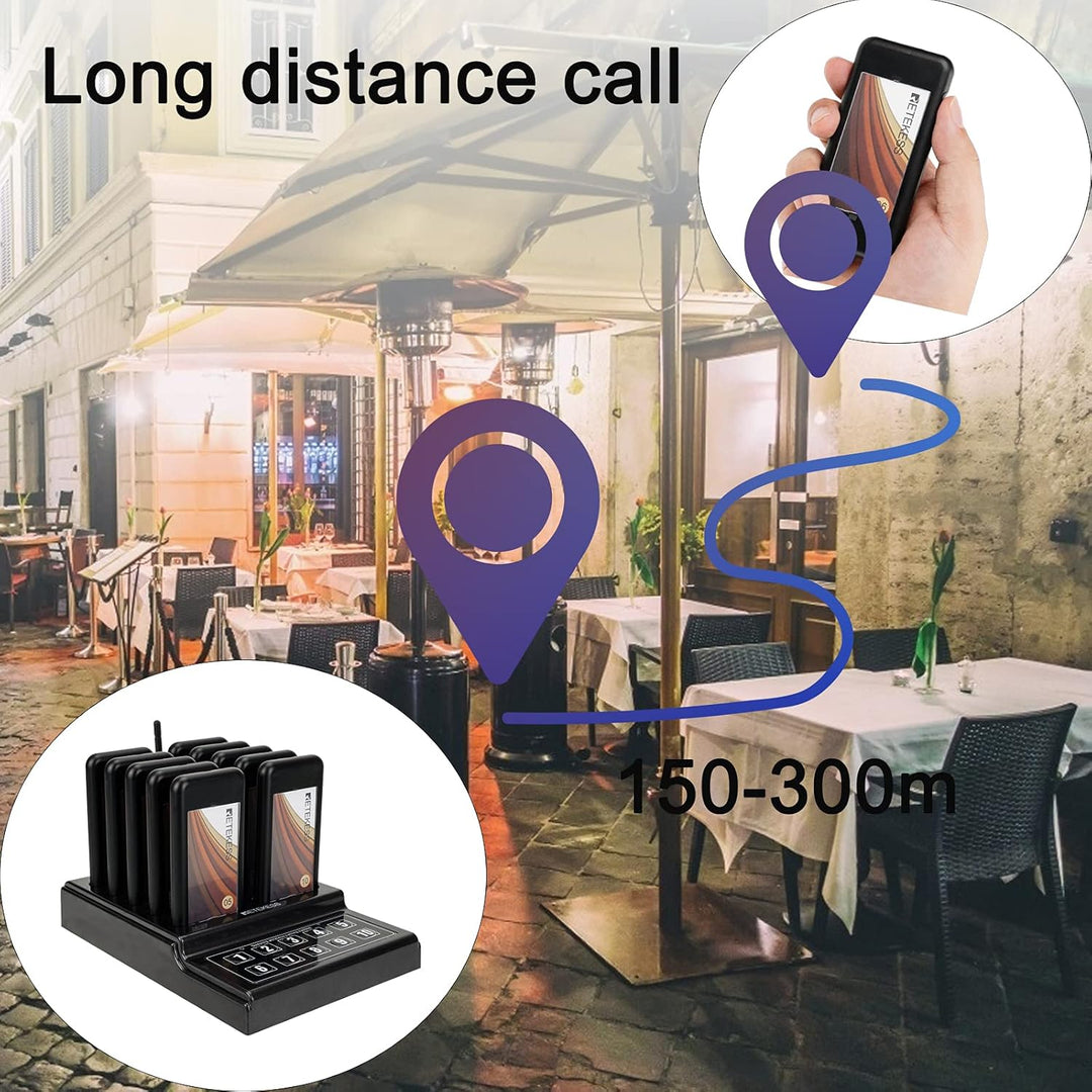 Retekess TD174 Pager Rufsystem, Pager System Restaurant, Einfache Grundlagen, 300M, 3 Anrufmodi, Lad