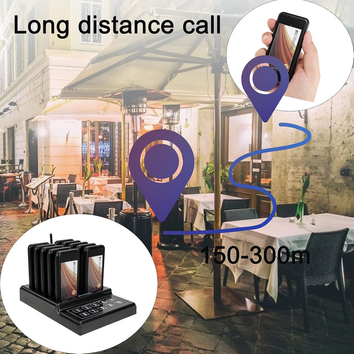 Retekess TD174 Pager Rufsystem, Pager System Restaurant, Einfache Grundlagen, 300M, 3 Anrufmodi, Lad