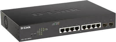 D-Link DGS-1100-10MPV2, 10-Port Layer 2 Gigabit PoE Smart Switch (8 x 10/100/1000 Mbit/s BaseT PoE P