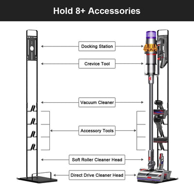 Ständer für Dyson Akkusauger V15 V12 V11 V10 V7 V8 mit Rädern, Metallständer Staubsaugerhalter Halte