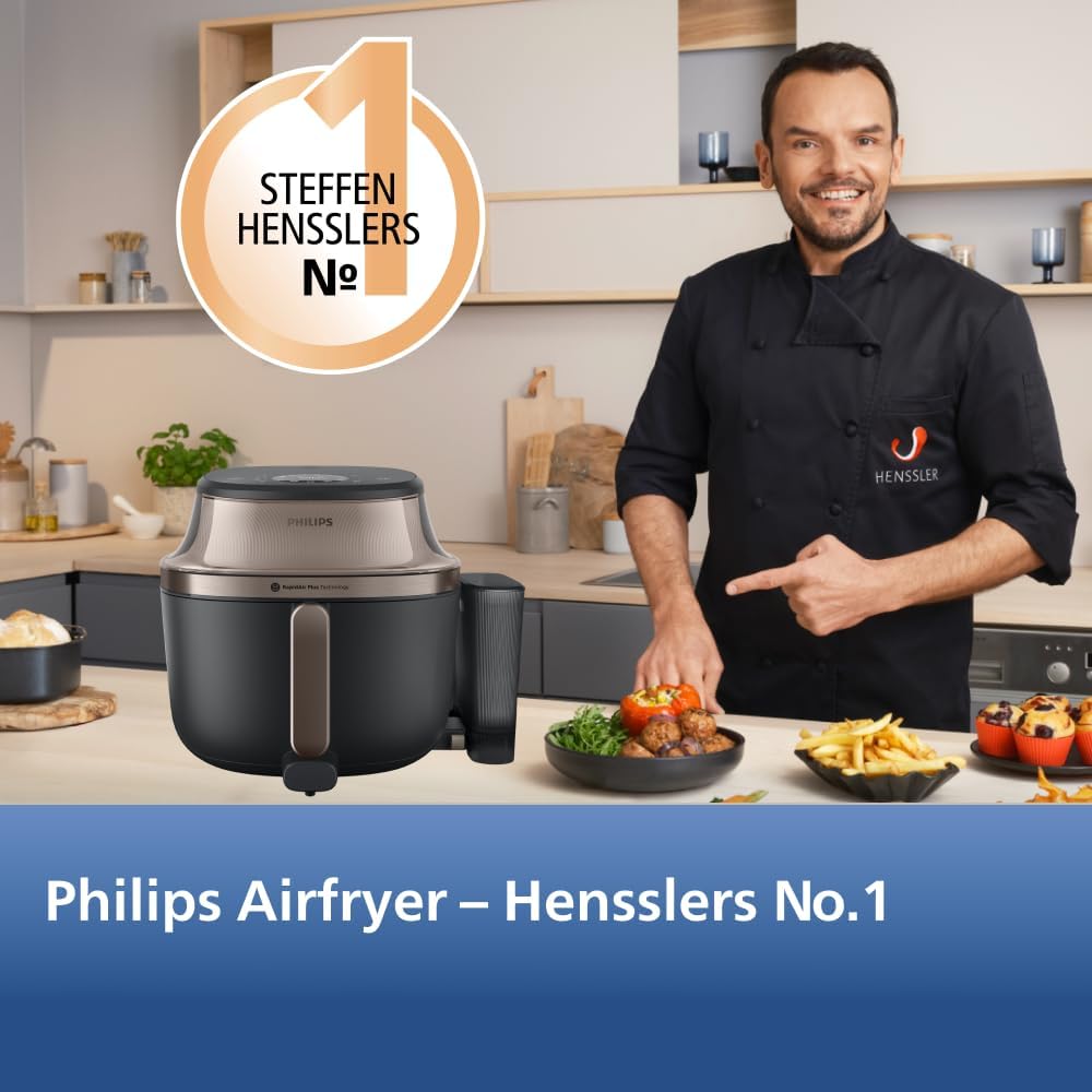 Philips Steam Airfryer 5000 Series Heissluftfritteuse mit Dampfgar-Funktion, Steam, Airfry, SteamFry