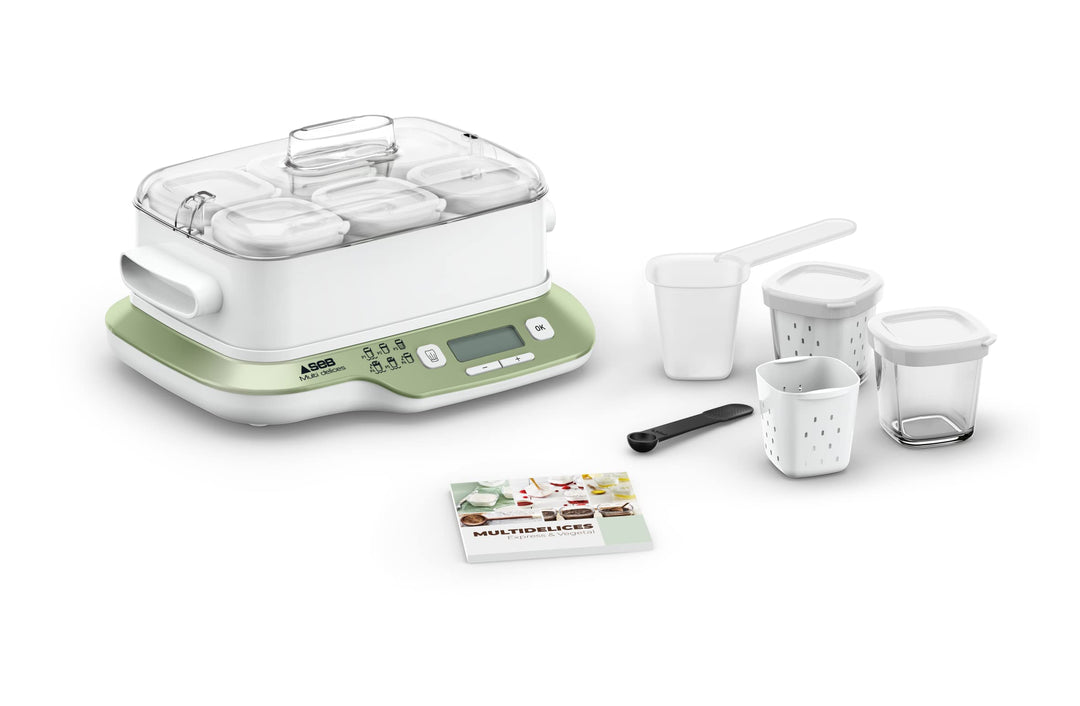 SEB YG660A11 Multi Delices Express & Vegetal Joghurtbereiter mit 6 Gläsern, NC 6 Programme (einschli