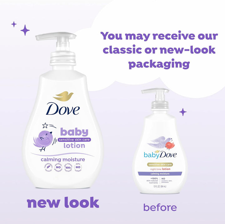 Baby Dove Sensitive Skin Care Baby Lotion für eine beruhigende Duftlotion, beruhigende Feuchtigkeit,