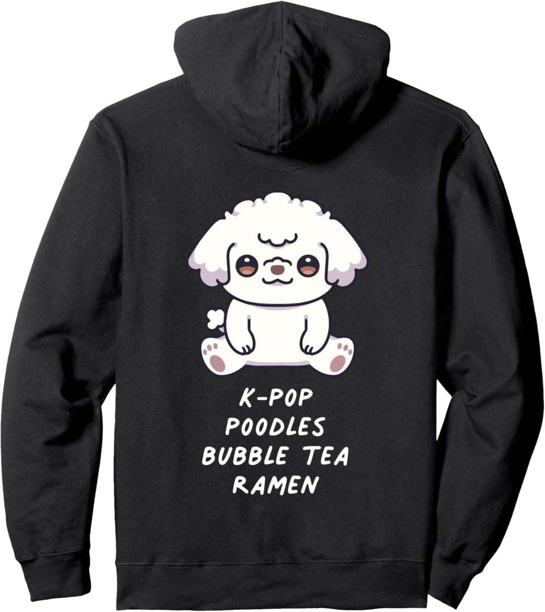 K-Pop Pudel Bubble Tea Ramen Kawaii Dog Hundefreunde Musik Pullover Hoodie