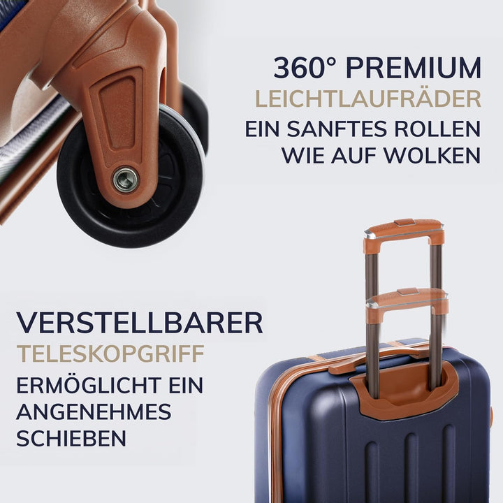 FERGÉ Kofferset Hartschale 3-teilig Milano Trolley-Set - Handgepäck 55 cm, L und XL 3er Set Hartscha